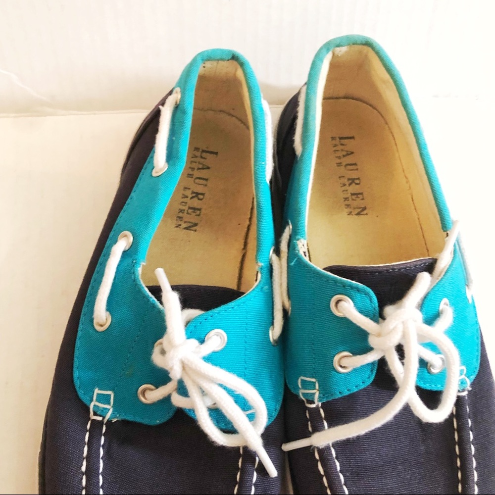 LRL Boat Shoes Bristol Navy & Bright Blue Sz 8.5 - Picture 2 of 8